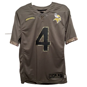 NUEVO CON ETIQUETAS JERSEY DE LOS VIKINGOS COSIDO SALUDO AL SERVICIO DELVIN COOK CAMUFLAJE Talla Pequeña - Imagen 1 de 10