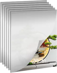 Wall Mirror Tiles 6 Pcs Self Adhesive Acrylic Full Length Mirror 18'' X 12'' Fra - Picture 1 of 7