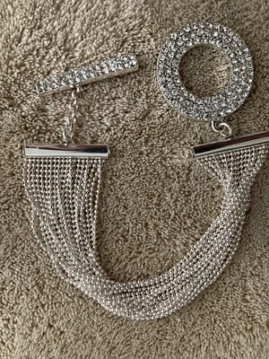 Pulseira NY&C City Bright Collection folheada a prata corrente alternada 7,5" - Imagem 1 de 4