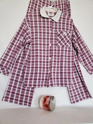 🌷KAREN NEUBURGER🌷 Красная/белая 100% хлопковая фланель 2 шт. пижамы размер Wm. Med  - Изображение 1 из 4