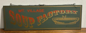Vintage 2002 Telluride Colorado Mountain Village Soup Factory Holzschild - Bild 1 von 10