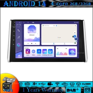10"Android 14 Autoradio Carplay GPS Navigation DAB DVR For Toyota RAV4 2018-2020 - Bild 1 von 13