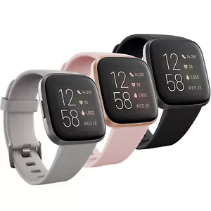 Fitbit Versa 2 Health & Fitness Smartwatch Authentic Activity Tracker Black Pink - Picture 1 of 12