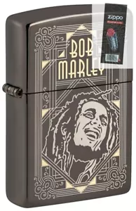 Zippo 49825 Bob Marley Laser Two Tone Design Black Ice Lighter + FLINT PACK - Picture 1 of 1