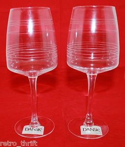 New Dansk Baltic White Wine Clear Etched Glass 16 oz 473ml Set of 2 Discontinued - Bild 1 von 12