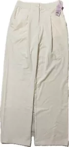 Pantalones de mujer Wild Fable talla 6 crema tiro alto pierna ancha plisados bolsillos - Imagen 1 de 4