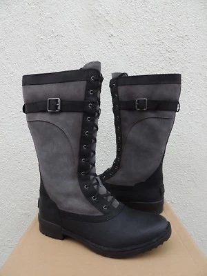 Botas de nieve UGG BRYSTL NEGRAS IMPERMEABLES CUERO/LANA, MUJER US 10/ EUR 41 ~ NUEVAS EN CAJA Foto 1 de 4