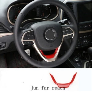 Car Inner Accessories Red Steering Wheel Trim fits Jeep Cherokee Grand Cherokee - Picture 1 of 7