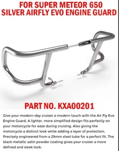 "SILVER AIRFLY EVO ENGINE GUARD" FIT FOR ROYAL ENFIELD SUPER METEOR 650 - Picture 1 of 5