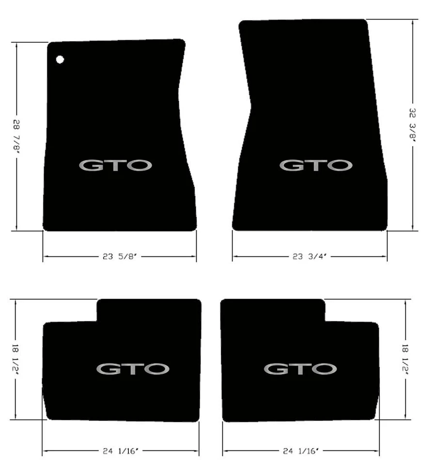 ¡NUEVO! Alfombrillas Pontiac GTO 1968-1972 bordadas tu elección de logotipo en los 4 Foto 1 de 4