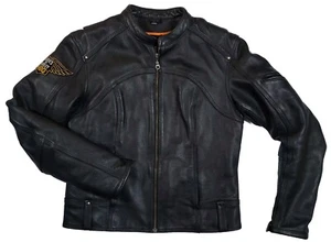 FIRST CLASSICS Womens Medium Motorcycle Patches Jacket Zip-Out Liner Long Sleeve - Picture 1 of 9
