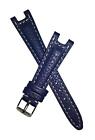 17Mm Navy/White Buffalo Grain Pin Buckle Watchstrap Fits Tag Heuer S/El Mid-Size