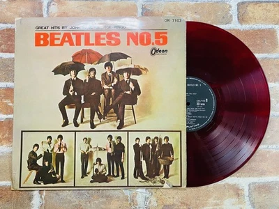 THE BEATLES NO.5 OR-7103 JAPAN RED WAX ODEON Tested Fast No.3D P - Image 1 of 4