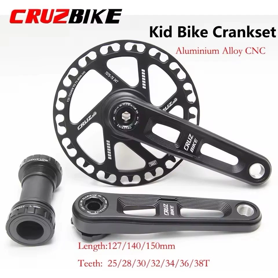 Children's Folding Bike Crankset 50mm Hollow Tech Bicycle Crank Set + Chainwheel - Image 1 of 4