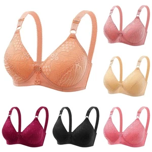 Cómodo Bralette de Encaje Inalámbrico para Mujer Transpirable Cobertura Completa Elevación y - Imagen 1 de 42
