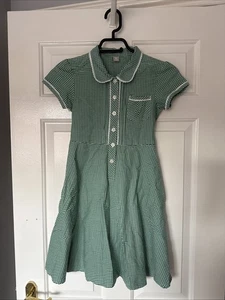 TU Girls Green Gingham School Uniform Dress Age 9 - Picture 1 of 4