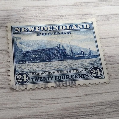 Newfoundland Scott # 264 24 cents Perf 12.5 Loading Ore, Bell Island Used - Image 1 of 2