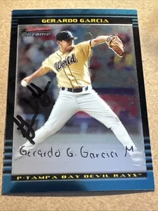 GERARDO GARCIA 2002 Bowman Draft Chrome #BDP145 AUTOGRAPHED Card Tampa Bay Rays - Picture 1 of 3