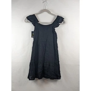 Art Class Black Dress Girls Woven Sleeveless Ruffle Sleeve Dotted Texture S 6 6X - Picture 1 of 8