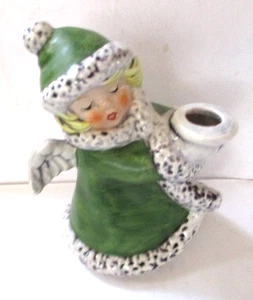 1975 Vintage Goebel Engel German Figurine Green Angel Candle Holder W. Germany - Picture 1 of 3