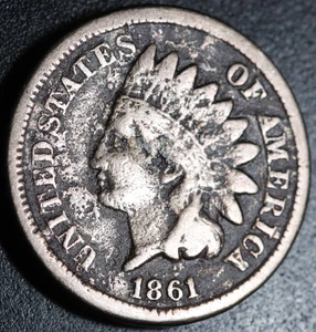 CENTAVO CABEZA INDIA 1861 - Con LIBERTAD - FINO - Imagen 1 de 2