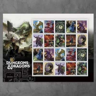 Dungeons & Dragons Forever USPS Postage Stamp 2 Sheet US First Class (40 Stamps) - Image 1 of 2