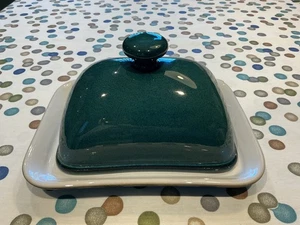 DENBY GREENWICH LIDDED BUTTER DISH STONEWARE TABLEWARE EXCELLENT CONDITION - Picture 1 of 16