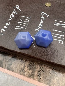 Vintage 60er Jahre Lavendel Lucite Ohrclips Hexagon Mod Retro - Bild 1 von 5