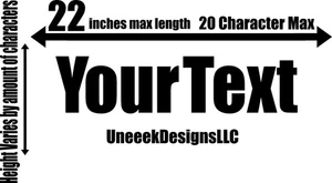Custom Text 22 inch Vinyl Decal Sticker Car Window Bumper Personalized Bold Font - Picture 1 of 3