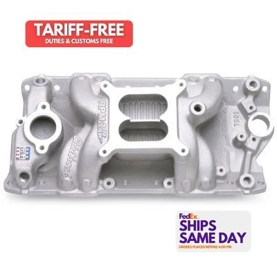 Edelbrock EDE7501 Dual Plane Aluminum Intake Manifold fits Small Block Chevy  - Image 1 of 4