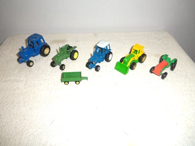 Lote De Colección De (6) Tractores Diecast Ertl/Hot Wheels "John Deere & Ford" Foto 1 de 4