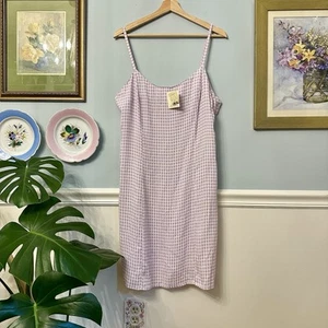 Y2K Express Purple & White Gingham mini Dress Sz 13/14 CottagecoreGirlhood - Picture 1 of 8