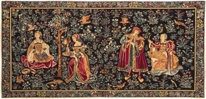 GALANTERIE/GALLANTRY 18" X 36" FULLY LINED TAPESTRY WALL HANGING WITH ROD SLEEVE - Picture 1 of 6