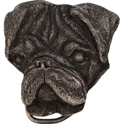 Nuevo Pug Perro Raza Mascota Dueño Lindo Entrenador Criador Años 70 Nuevo de Lote Antiguo Hebilla de Cinturón Foto 1 de 4