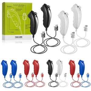 Confezione 2 Joystick Controller Wii Nunchuck Gamepad Ricambio per Console Wii/Wii U - Foto 1 di 29