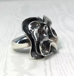 Solid Sterling 925 Silver Silpada R1809 Blooming Flower Size 4.5 Ring 18.8 grams - Picture 1 of 6