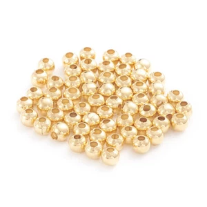 Lote De 100 Cuentas Dorado Redondas Liso 2mm Acero Inoxidable Agujero 0,7mm - Bild 1 von 1