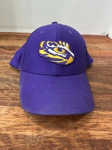 NCAA LSU Tigers iconic yellow and purple embroidered cap hat fitted NEW - Picture 1 of 7
