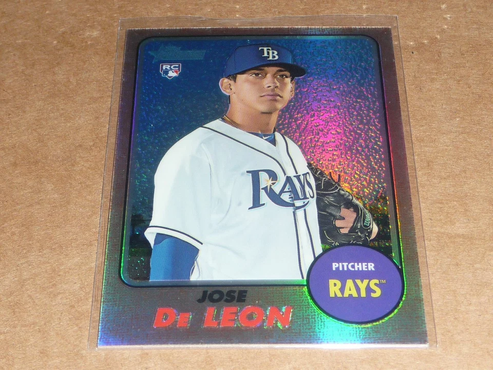 2017 Topps Heritage JOSE DE LEON CHROME REFRACTOR /568 RAYS #642 E9553 - Image 1 of 1