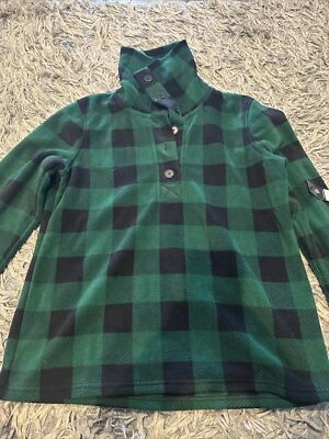 American Living Camisa Franela Mujer Grande Verde Cuadros Botón Top Foto 1 de 4