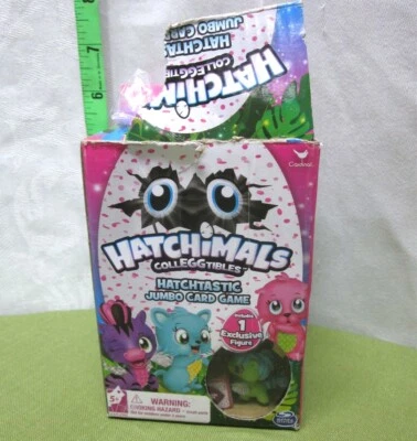 HATCHIMALS Jumbo Card Game w/ exclusive figure 2018 egg tokens - Image 1 of 3