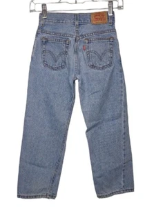 Levi's 550 Regular Girl's Size 7X Denim Jeans Red Tab Tapered - Picture 1 of 11