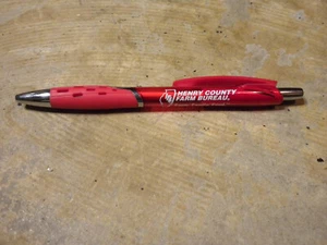 Henry County Illinois Farm Bureau IFB Rot Gummi Kunststoff Kugelschreiber Klick Stift - Bild 1 von 3