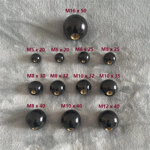 Bakelite Ball Knob Machine Part Ball Handle w/ Brass Metric Female Thread Insert - Picture 1 of 30