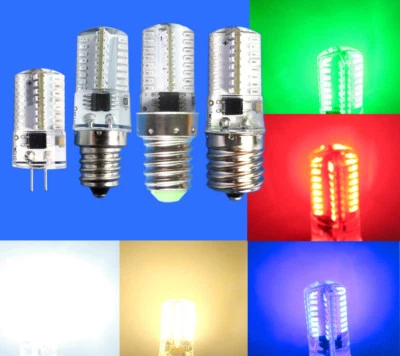 G4/E12/E14/E17/BA15D LED bulb Red/Green/Blue/White/Warm 64-3014 Lights 110V 120V - Image 1 of 3
