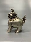 8 Inch Bronze Copper Silver Plating Wealth Beast Dragon Unicorn Censer Statue