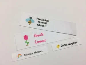 Personalised Sew In Full Color Motif Name Labels Easter Rabbit Spring Collection - Picture 1 of 5