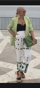 FAV BLOGGER!!! Zara Pantaloni Donna Miscela Lino Ricamati Nuovi con Etichette SS22 2731/259/250 - Foto 1 di 7