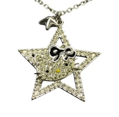 Swarovski × Hello Kitty Collaboration Kawaii silberfarben Stern Halskette sauber - Bild 1 von 4