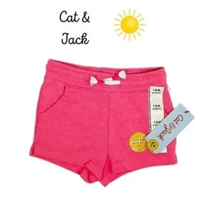 Cat & Jack Shorts Pink Soft Elastic Waist Toddler Girls Size 18 Months - Picture 1 of 3